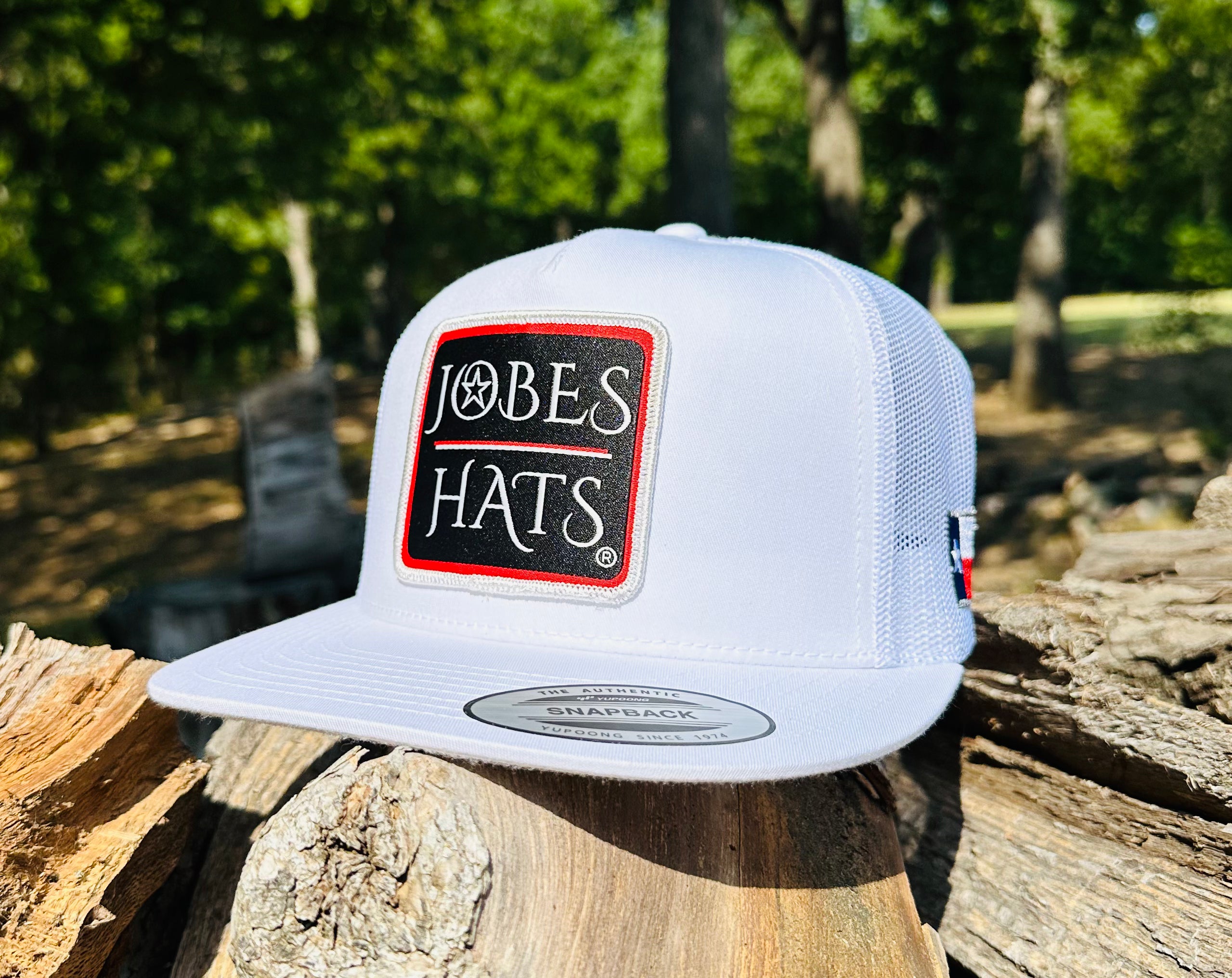 2023 August Collection Jobes Cap- All White JH Star  patch - Jobes Hats