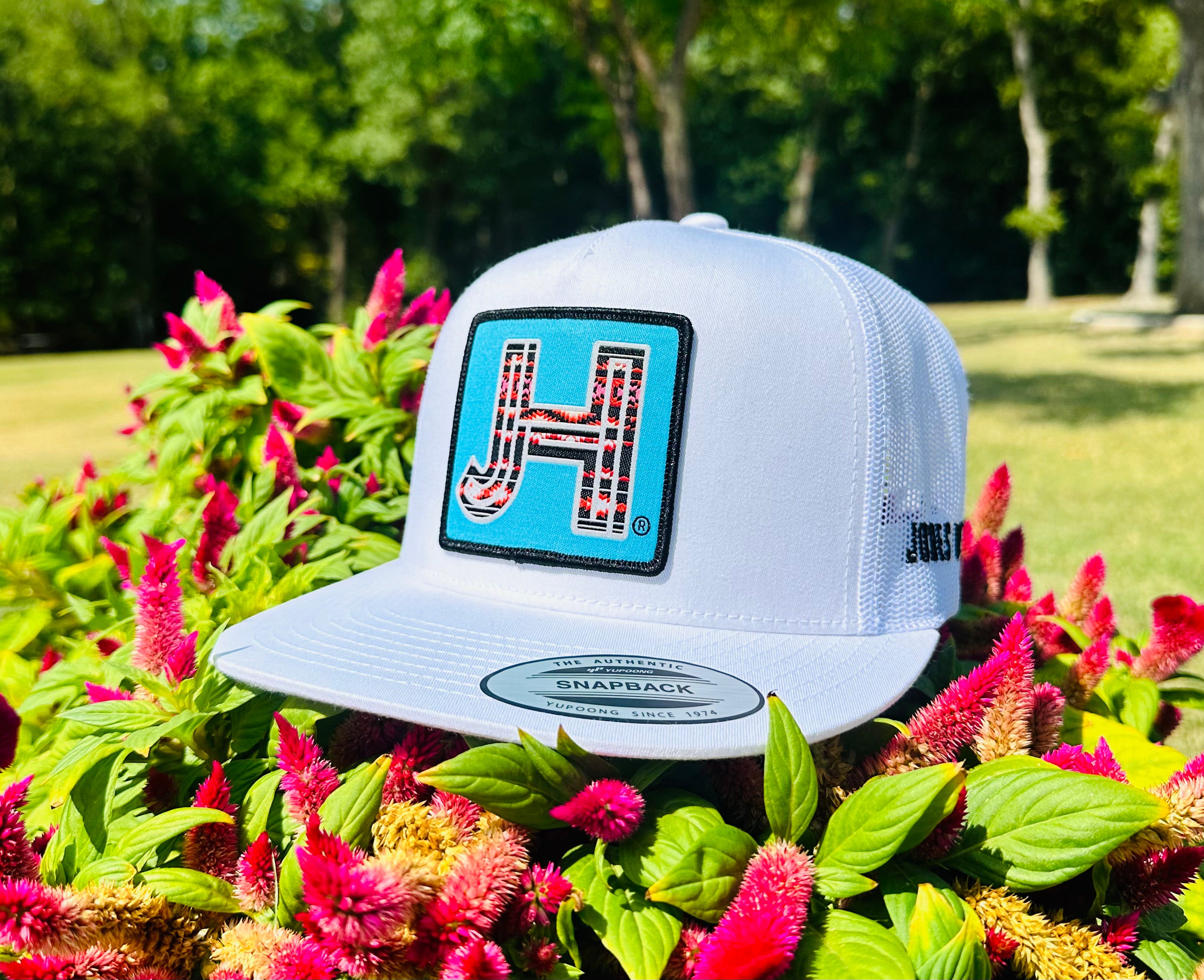 2023 August Collection Jobes Cap- All White Azul patch - Jobes Hats