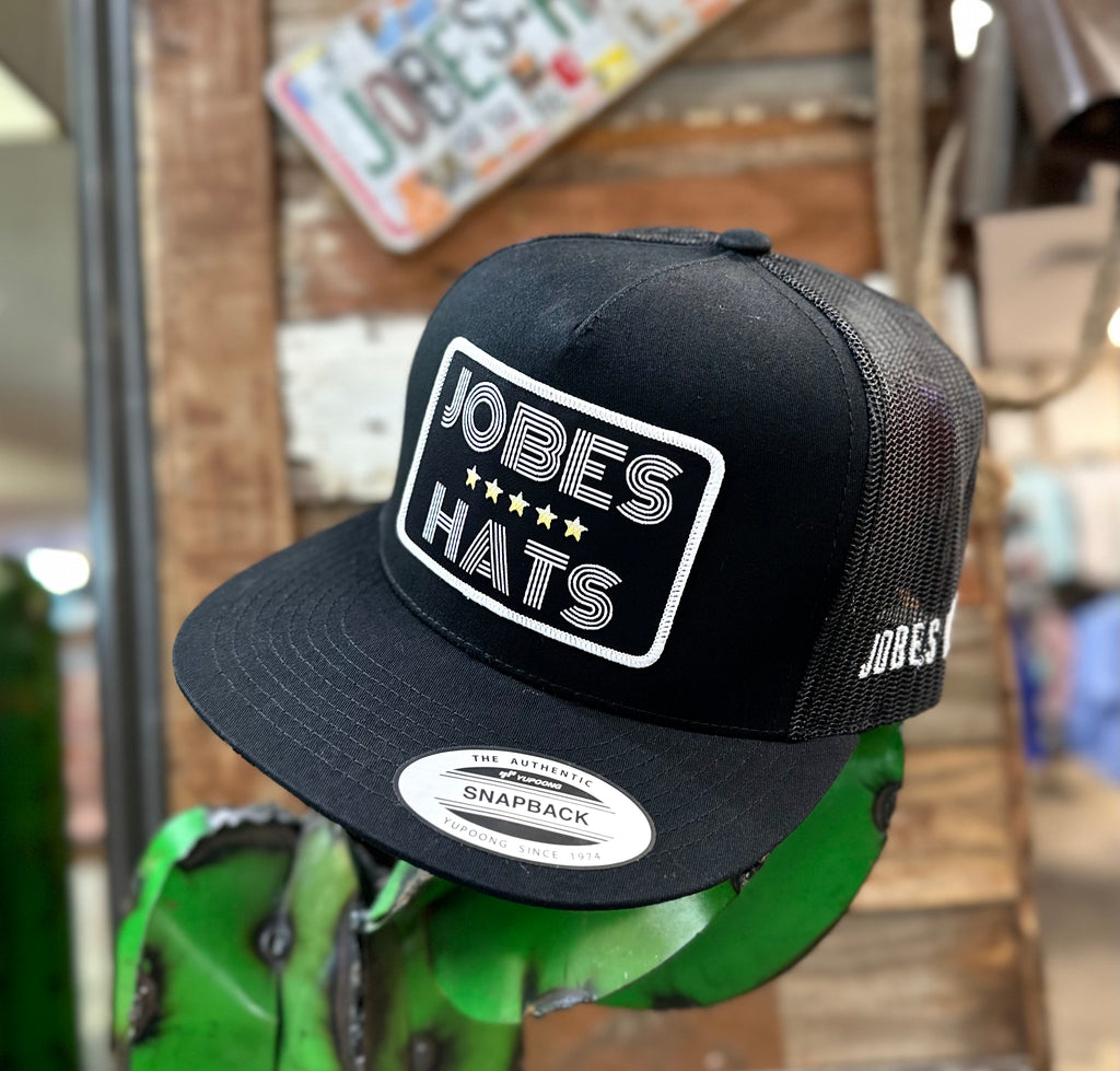 NEW 2023 Jobes Trucker Cap - All Black 5 Star patch White letters