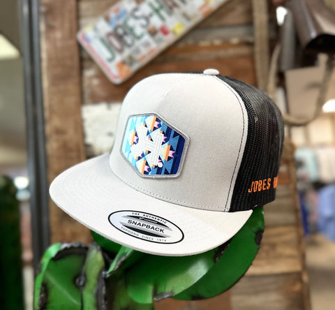 New 2022 Jobes Trucker Cap- Silver/Black JH Multi Aztec