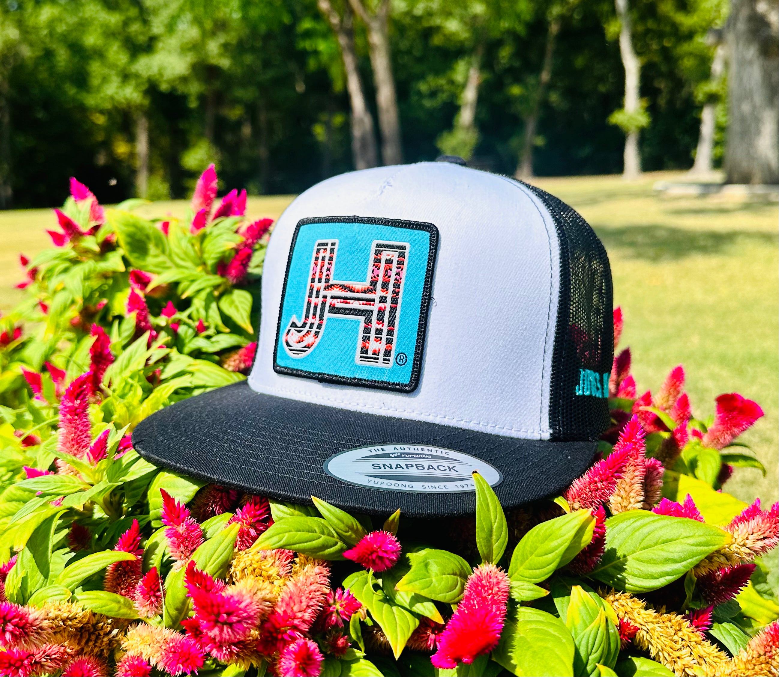 2023 August Collection Jobes Cap- White/Black Azul patch - Jobes Hats