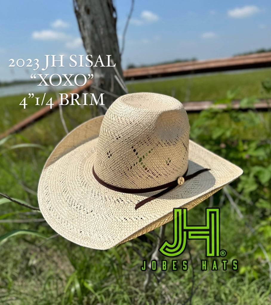 New 2023 JH Straw Hat “SISAL XOXO” 4”1/4 brim - Jobes Hats