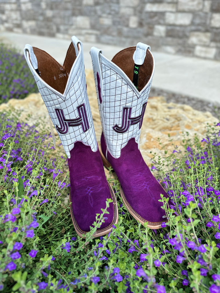 New 2023 Mens JH "Purple Roughouts"  Square Toe Boots - Jobes Hats