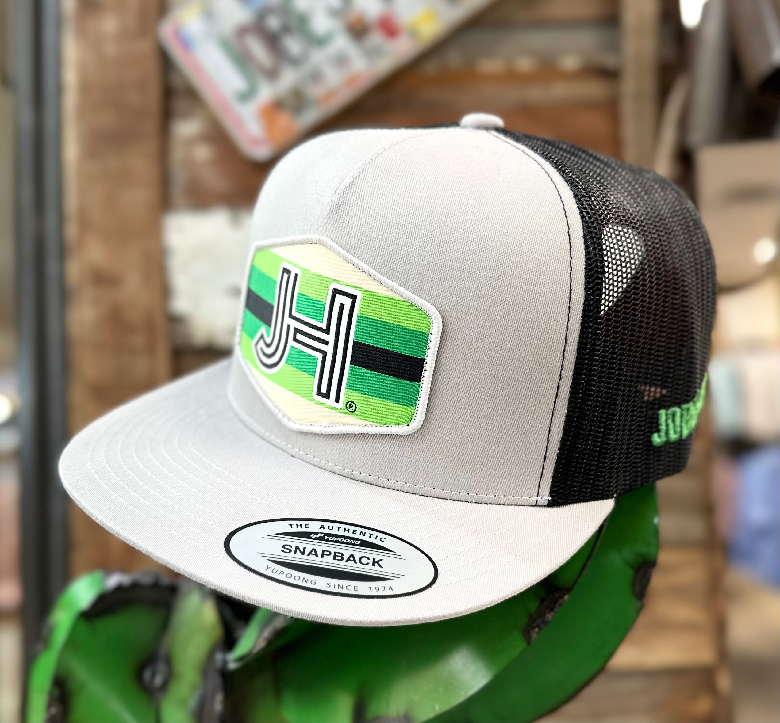 2023 Jobes Cap- Silver/Black Green patch - Jobes Hats