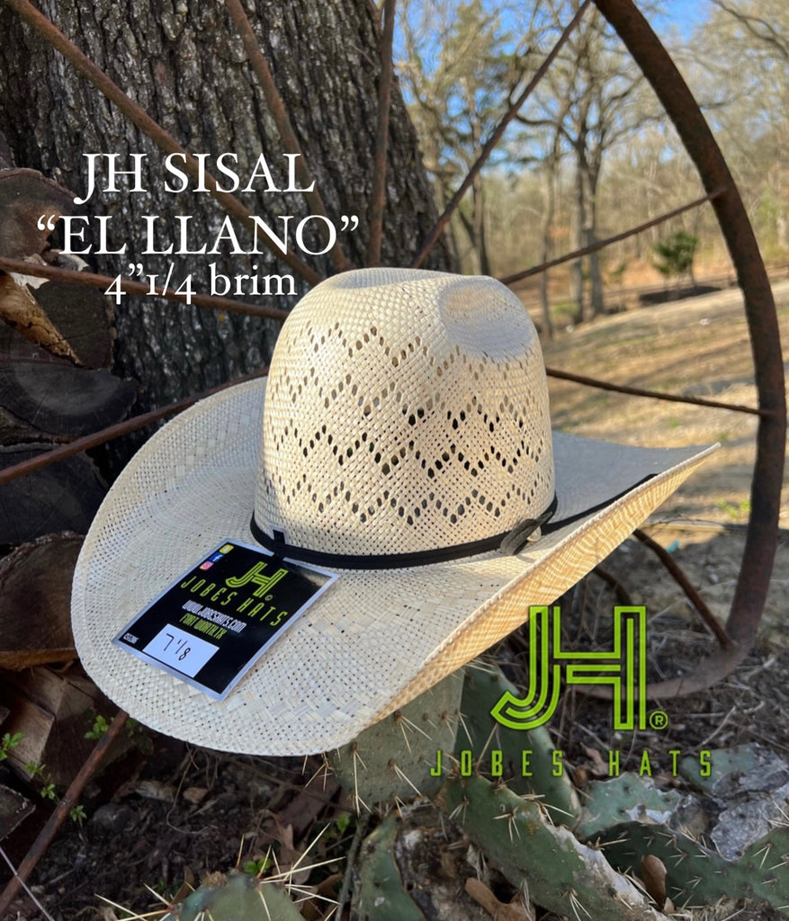 2023 Jobes Hats Straw Hat Sisal ”El Llano”  4”1/4 brim - Jobes Hats