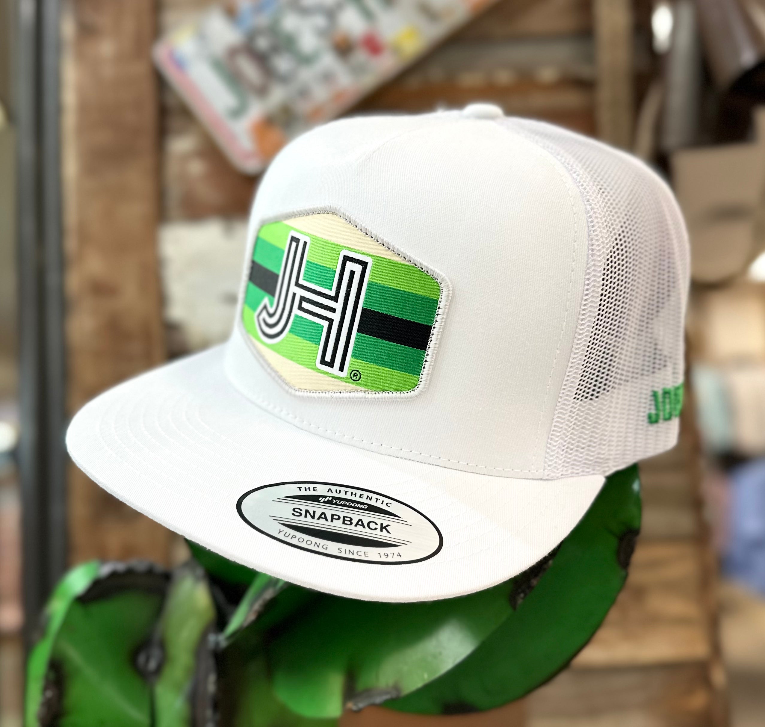 2023 Jobes Cap- All white Green patch - Jobes Hats