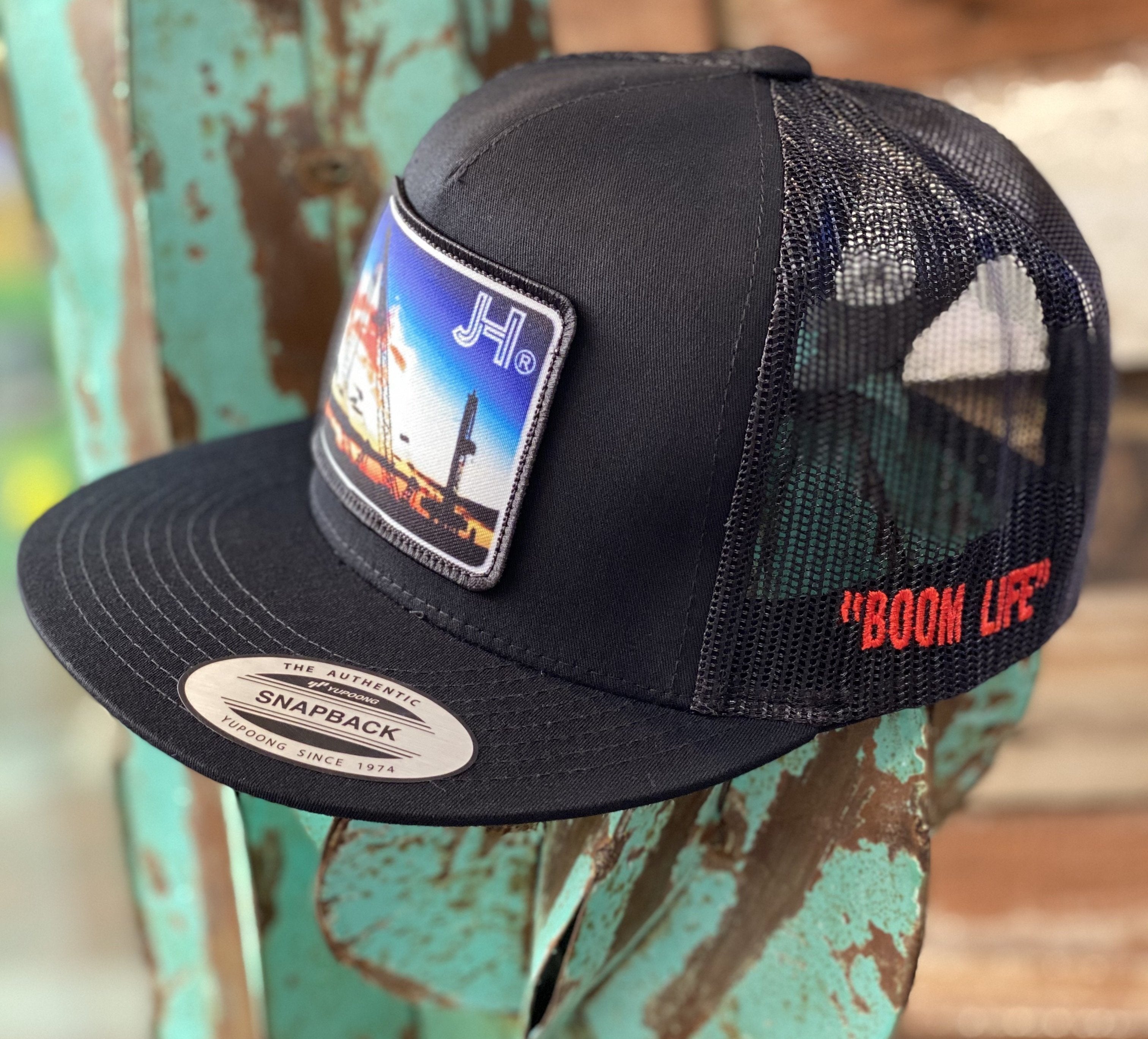 2020 Boom Life Trucker - All Black Boom Life patch - Jobes Hats