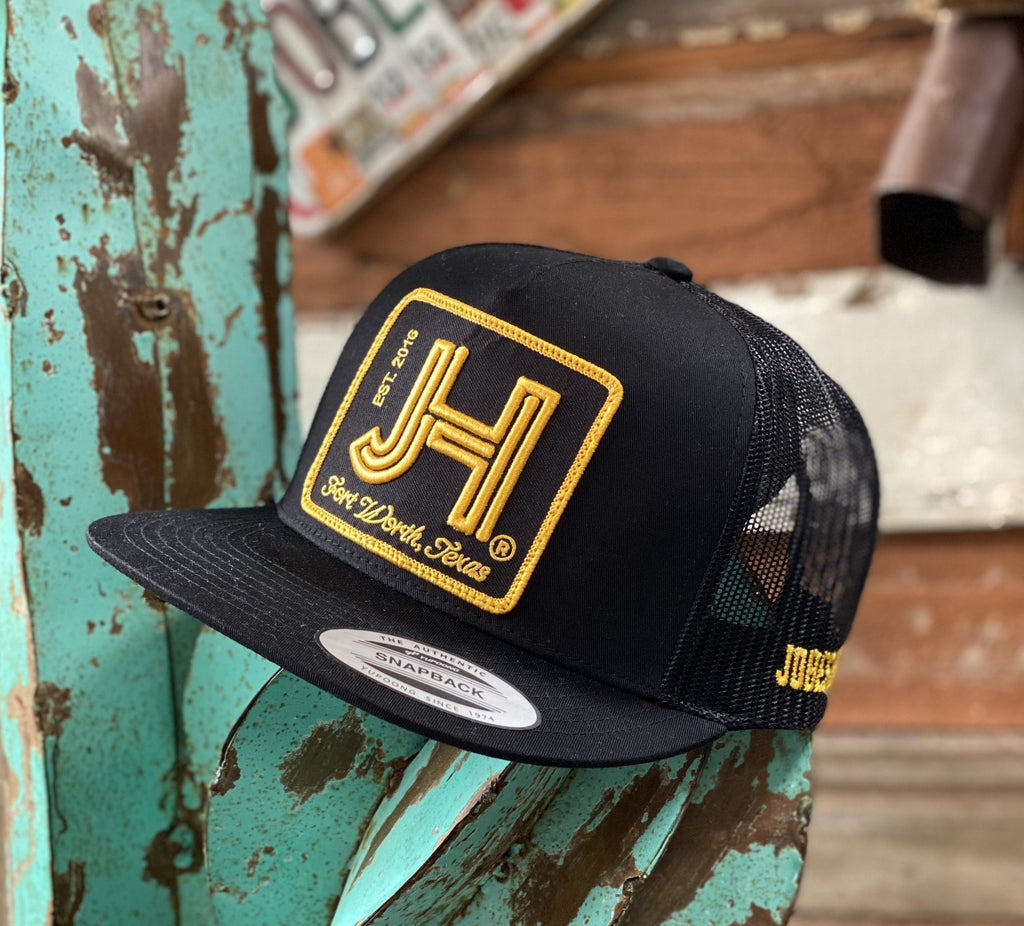 2020 Jobes Hats Trucker - All Black Gold patch - Jobes Hats