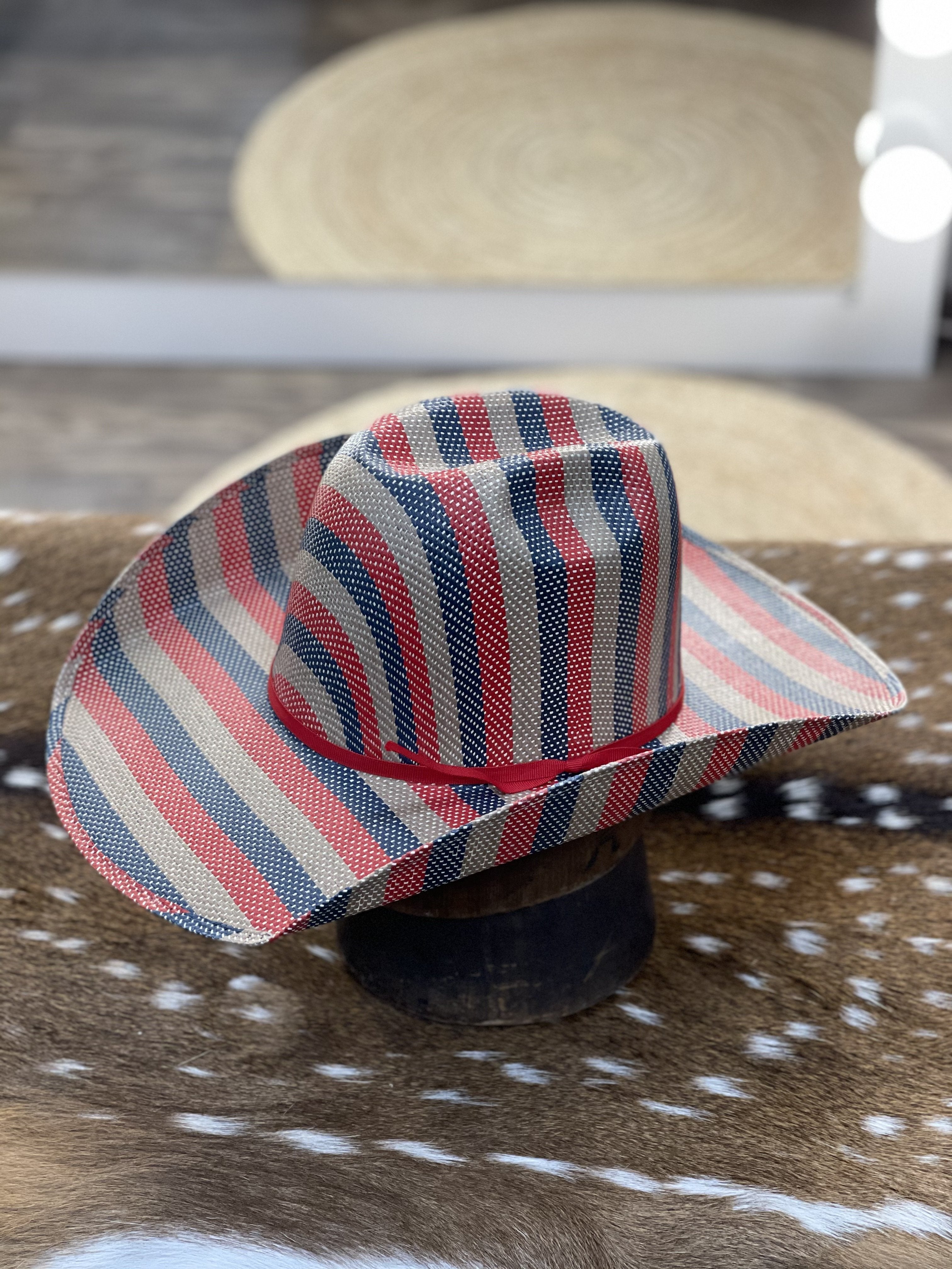 2020 Jobes Hats Straw Hat “4th Of July” 4”1/4 brim-JH Brand-Jobes Hats