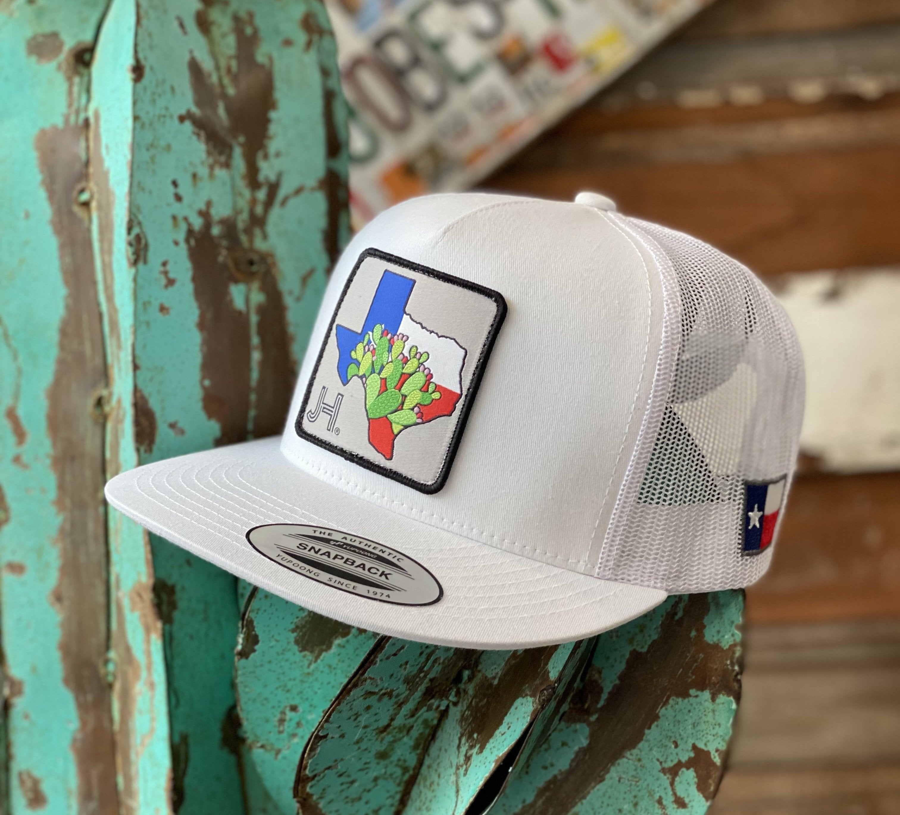 2021 Jobes Hats Trucker - All White Cactus Patch JH-Jobes Hats-Jobes Hats