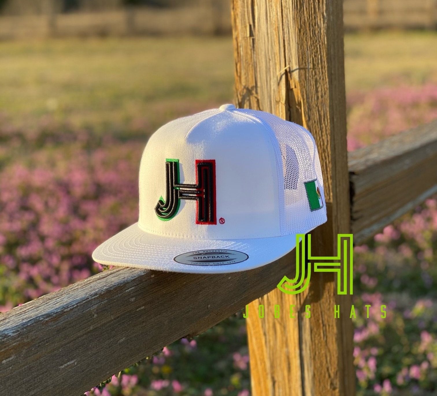 2021 Jobes Hats Trucker - All White Cap Black 3D Mexico Outline-Jobes Hats-Jobes Hats