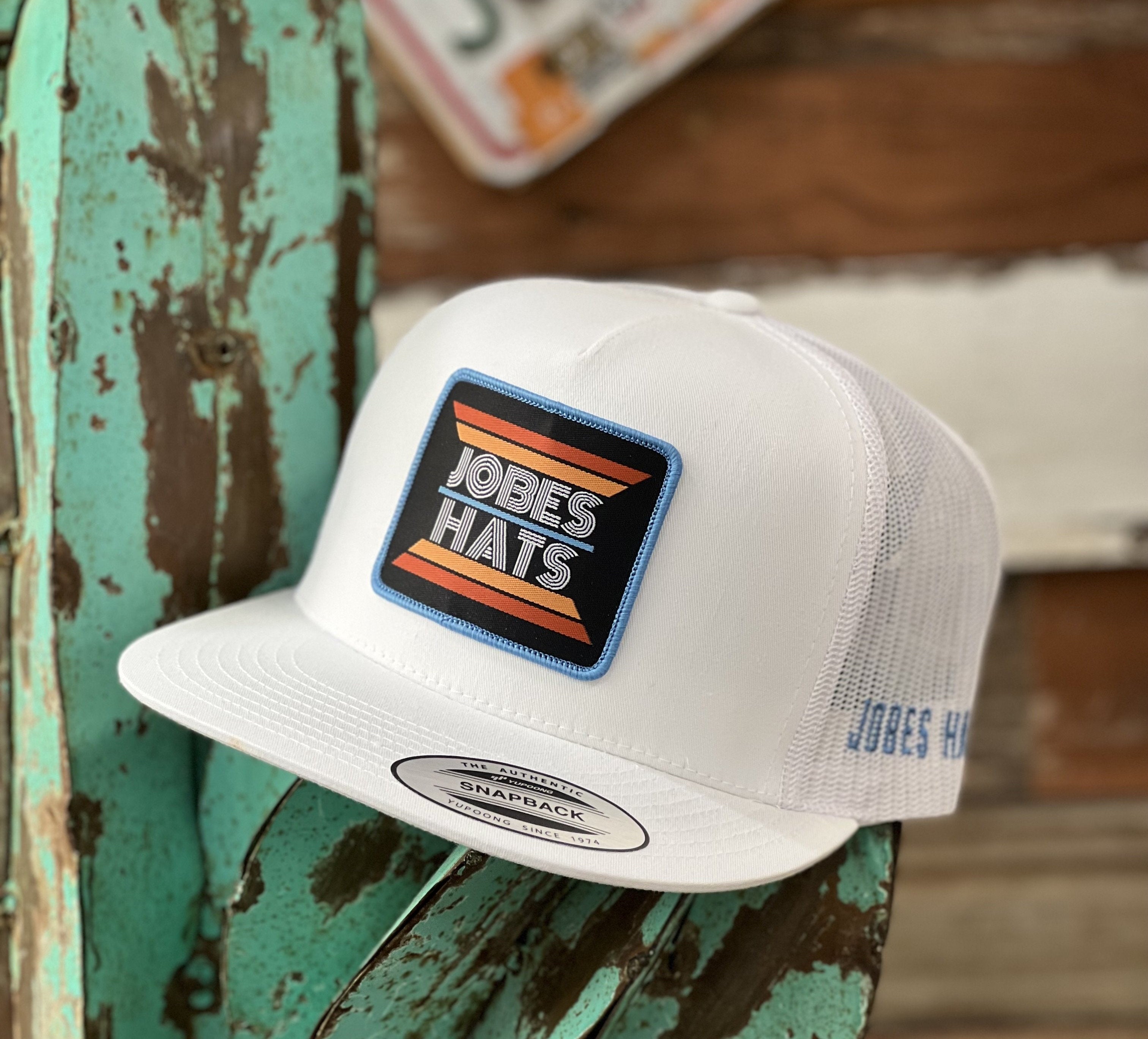 2021 Jobes Hats Trucker -All white/ retro (Limited)-Jobe's Hats-Jobes Hats