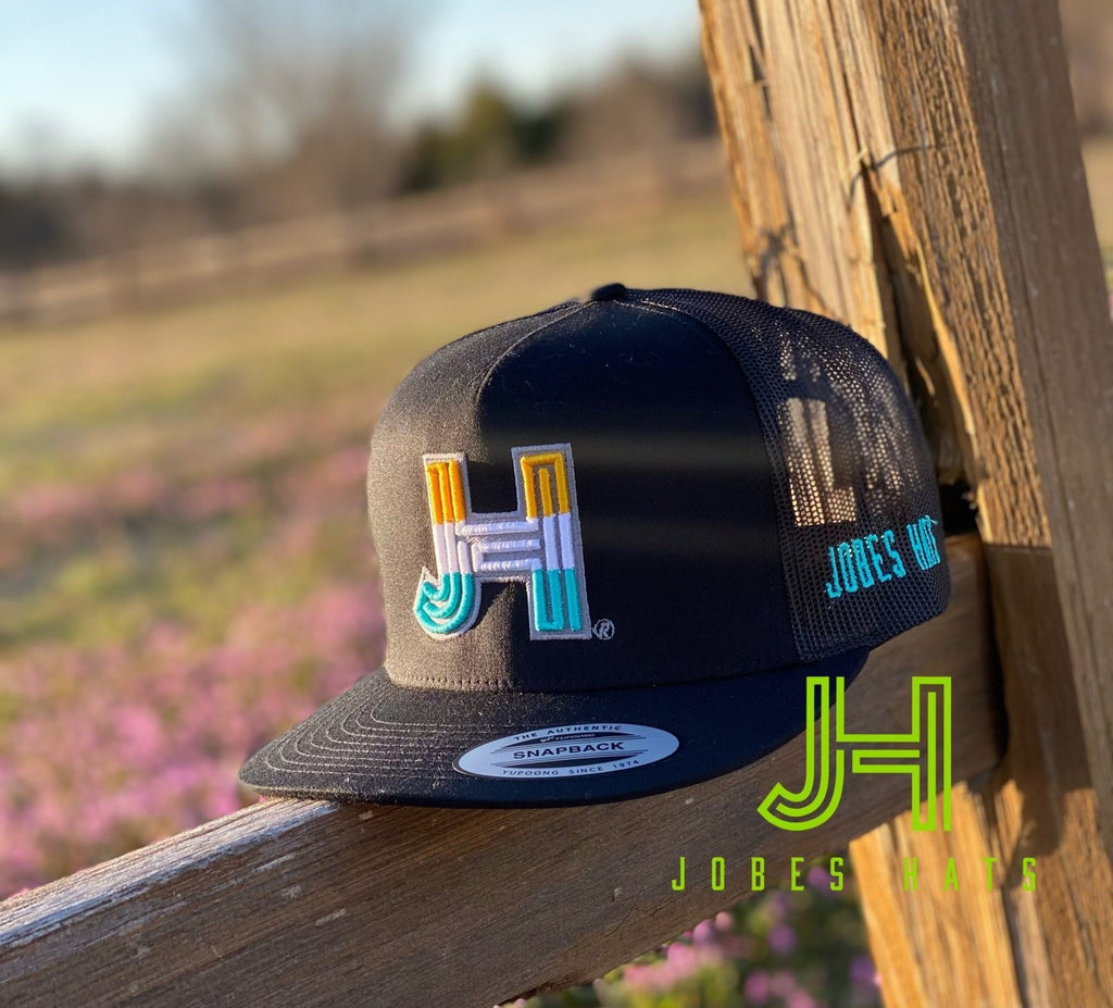 2021 Jobes Hats Trucker - All Black Cap/ Tricolor Spring JH-Jobes Hats-Jobes Hats