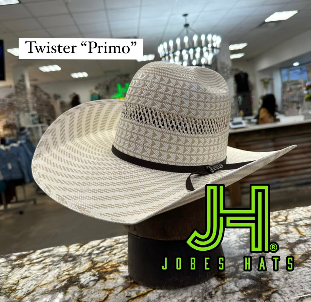 2023 Twister Straw Hat “Primo” 4”1/4 Brim (Comes open and flat) - Jobes Hats