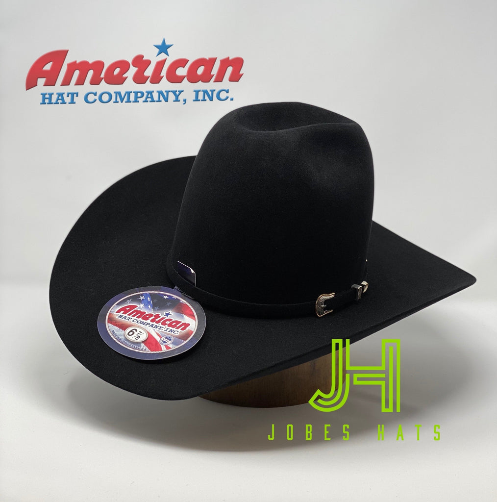 American Hat Co Felt 10X Black 7” Tall Crown 4" 1/4 Brim - Jobes Hats