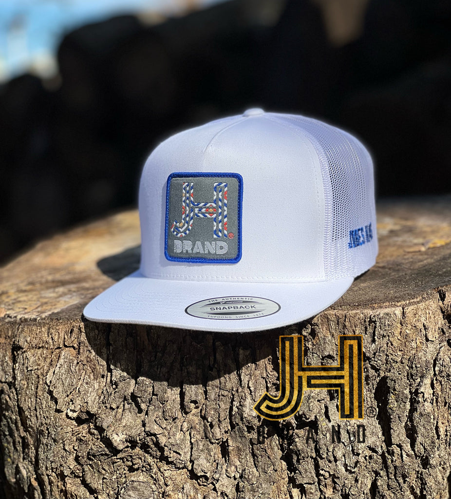 2022 Jobes Hats Trucker - All White /  Blue JH Brand Patch - Jobes Hats