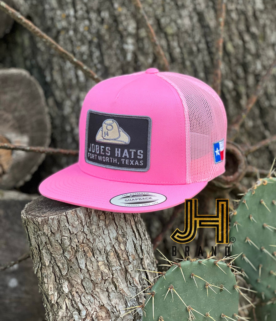 2022 Jobes Hats Trucker - All Pink Cap/ Grey hat patch - Jobes Hats