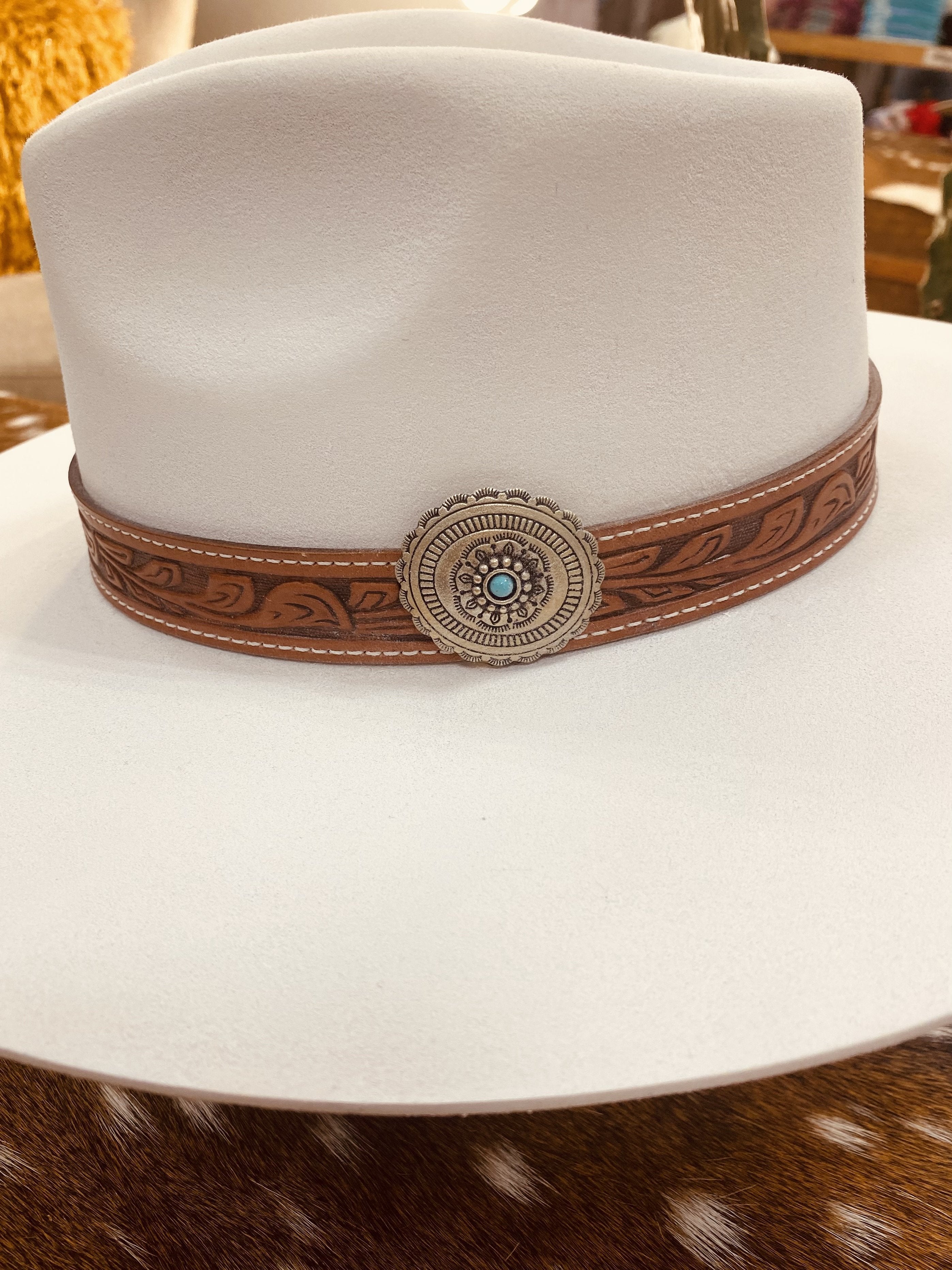 Charlie 1 Horse “White Sands” 3 3/4" brim Tooled Hat Band-Charlie's Horse-Jobes Hats