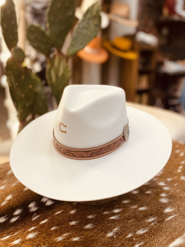 Charlie 1 Horse “White Sands” 3 3/4" brim Tooled Hat Band-Charlie's Horse-Jobes Hats