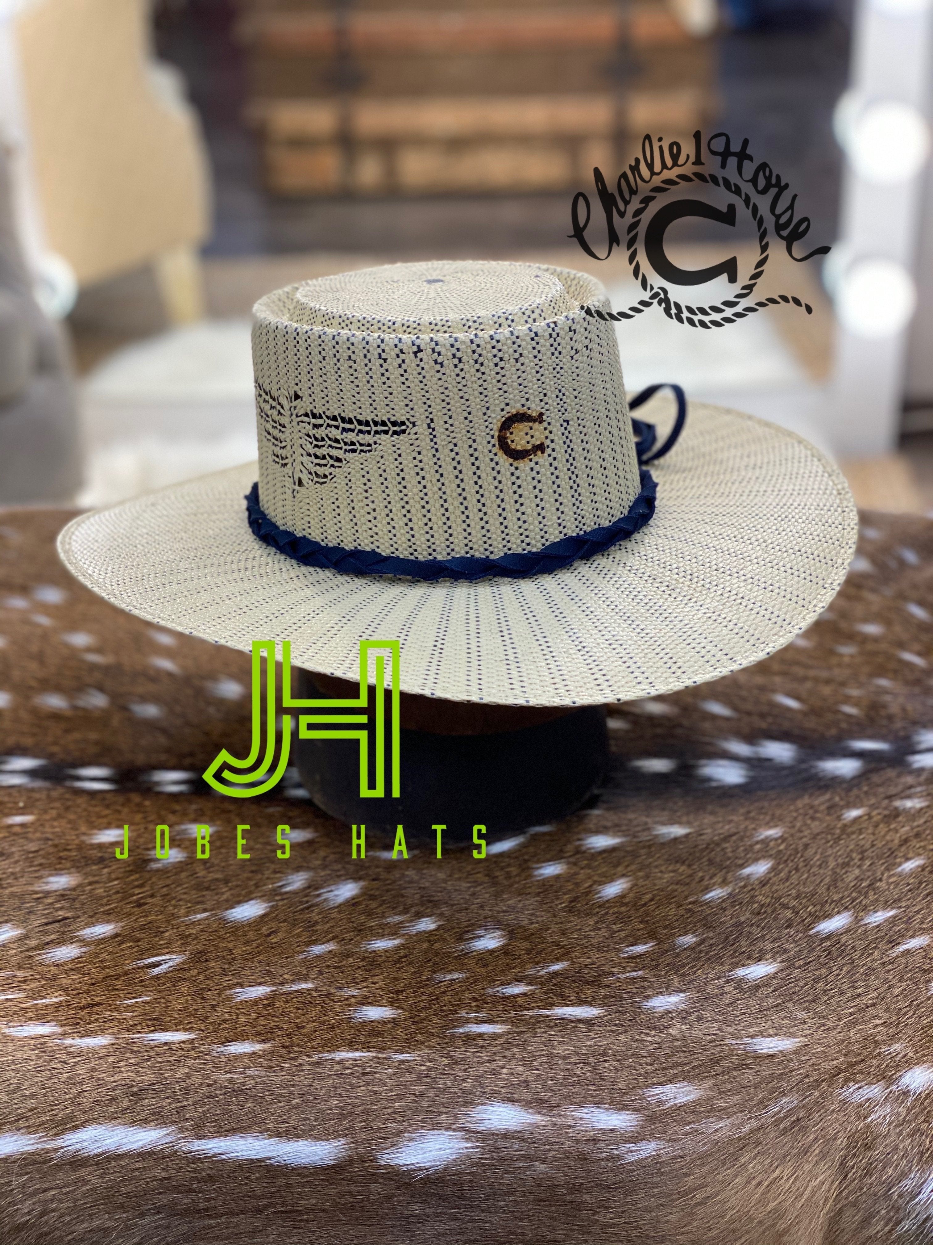 Charlie One Horse Straw “Sunset Strip” 3”3/4 brim (Bangora) - Jobes Hats