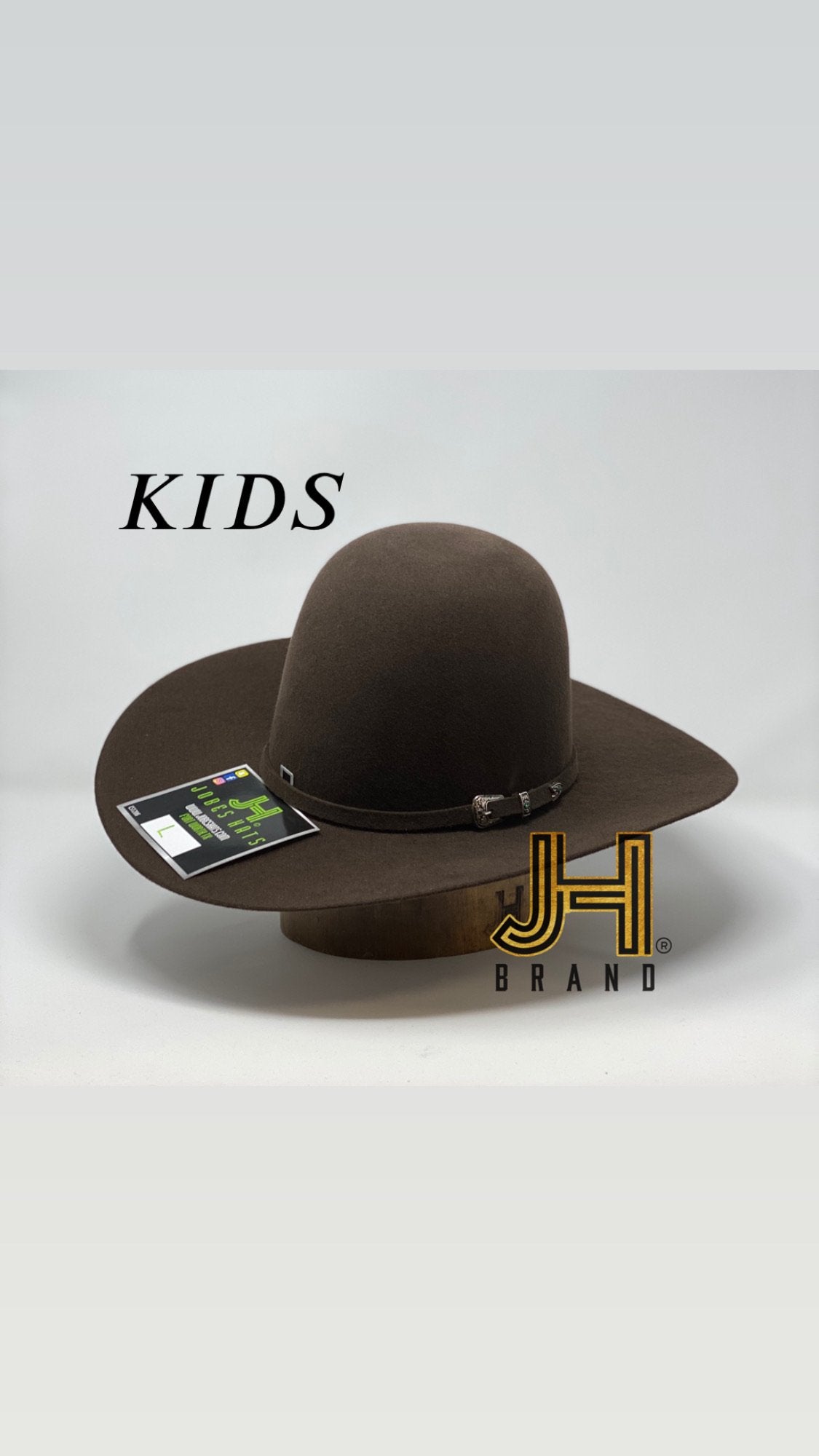 JH Kids Wool Felt “Chocolate” 3”3/4 brim - Jobes Hats