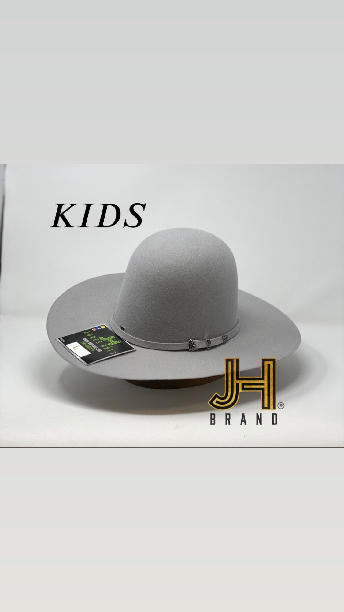 JH Kids Wool Felt “Silver Grey” 3”3/4 brim - Jobes Hats
