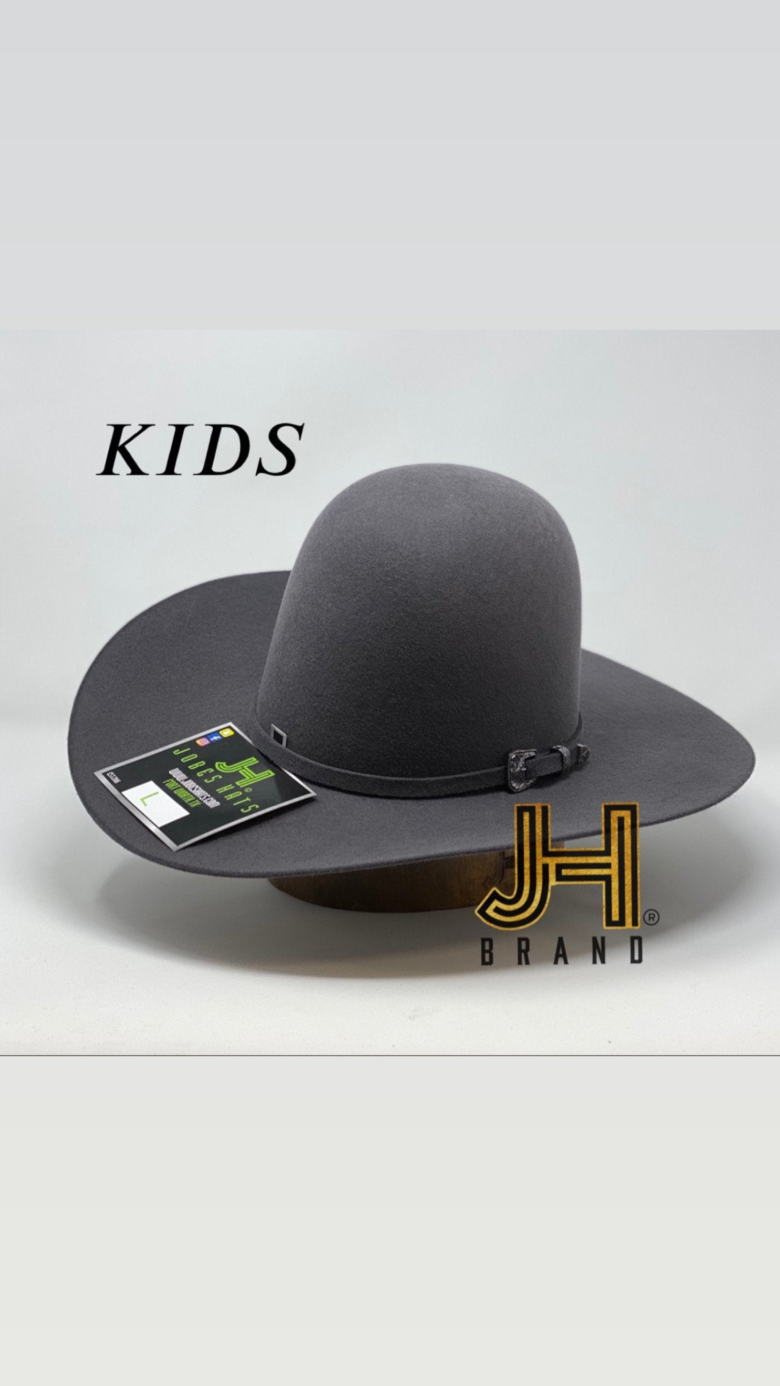 JH Kids Wool Felt “Steel” 3”3/4 brim - Jobes Hats