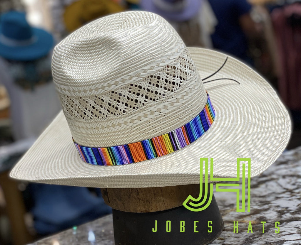 JH Wide Handmade Beaded Hatband- #W1 Serape-Jobe's Hats-Jobes Hats