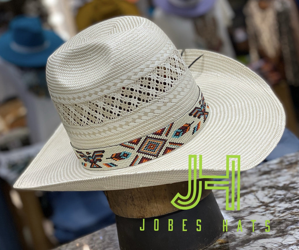 JH Wide Handmade Beaded Hatband- #W4 Eagle-Jobe's Hats-Jobes Hats