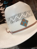 Jobe's Hats - patch/sticker -Diamond- Brown Turquoise JH