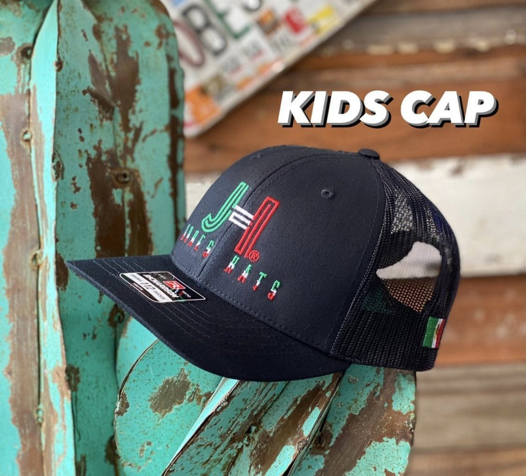 Kids Jobes Hats Trucker - All Black JH Tricolor Mexico-Jobes Hats-Jobes Hats