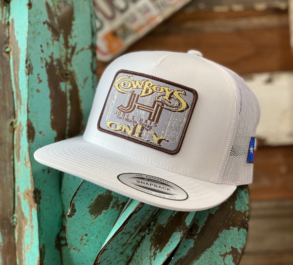 NEW 2021 Jobes Hats Trucker - All White Cowboys Only (Limited Edition)