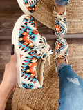 NEW! Aztec - Turq/Orange - Womens Shoes Mocs