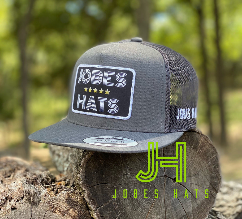 New 2021 Jobes Cap-All Grey 5 Gold Stars patch-Jobe's Hats-Jobes Hats