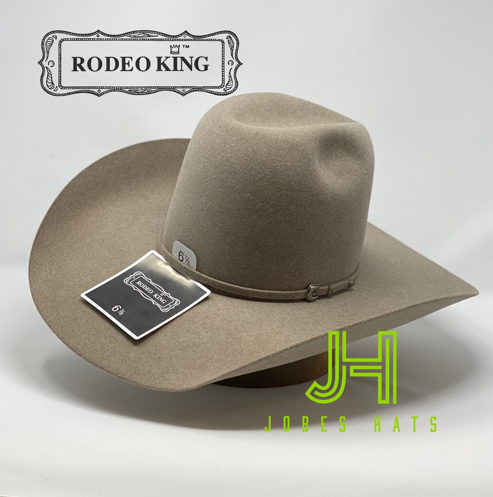 Rodeo King Felt 7X Ash 4" 1/4 Brim and a tall 6” crown - Jobes Hats