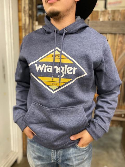 NEW 2023 Mens Wrangler Navy Blue Hoodie 112318527 - Jobes Hats