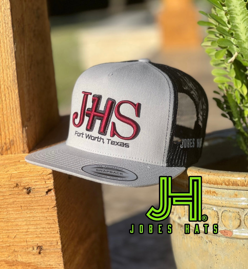 New 2022 Jobes Hats Trucker - Silver/Black JHS 3D Maroon - Jobes Hats