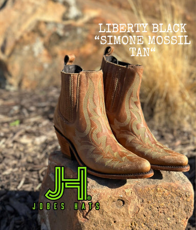 Liberty Black-Simone- Mossil Tan-Womens Bootie - Jobes Hats