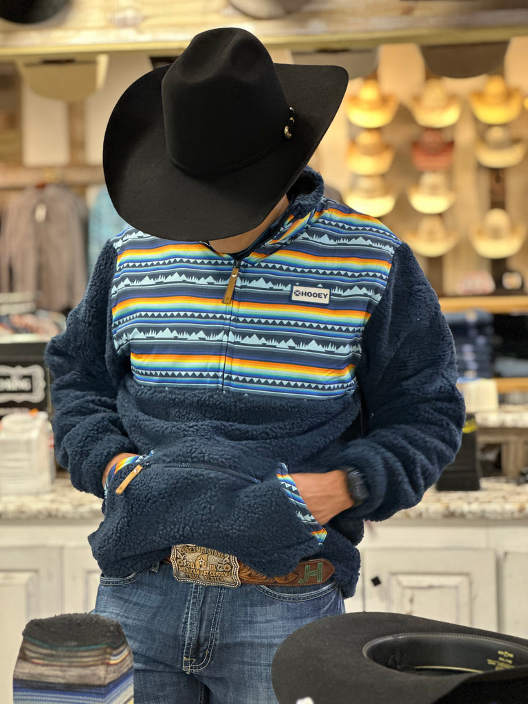 Men’s Hooey Blue Sherpa Pullover - Jobes Hats