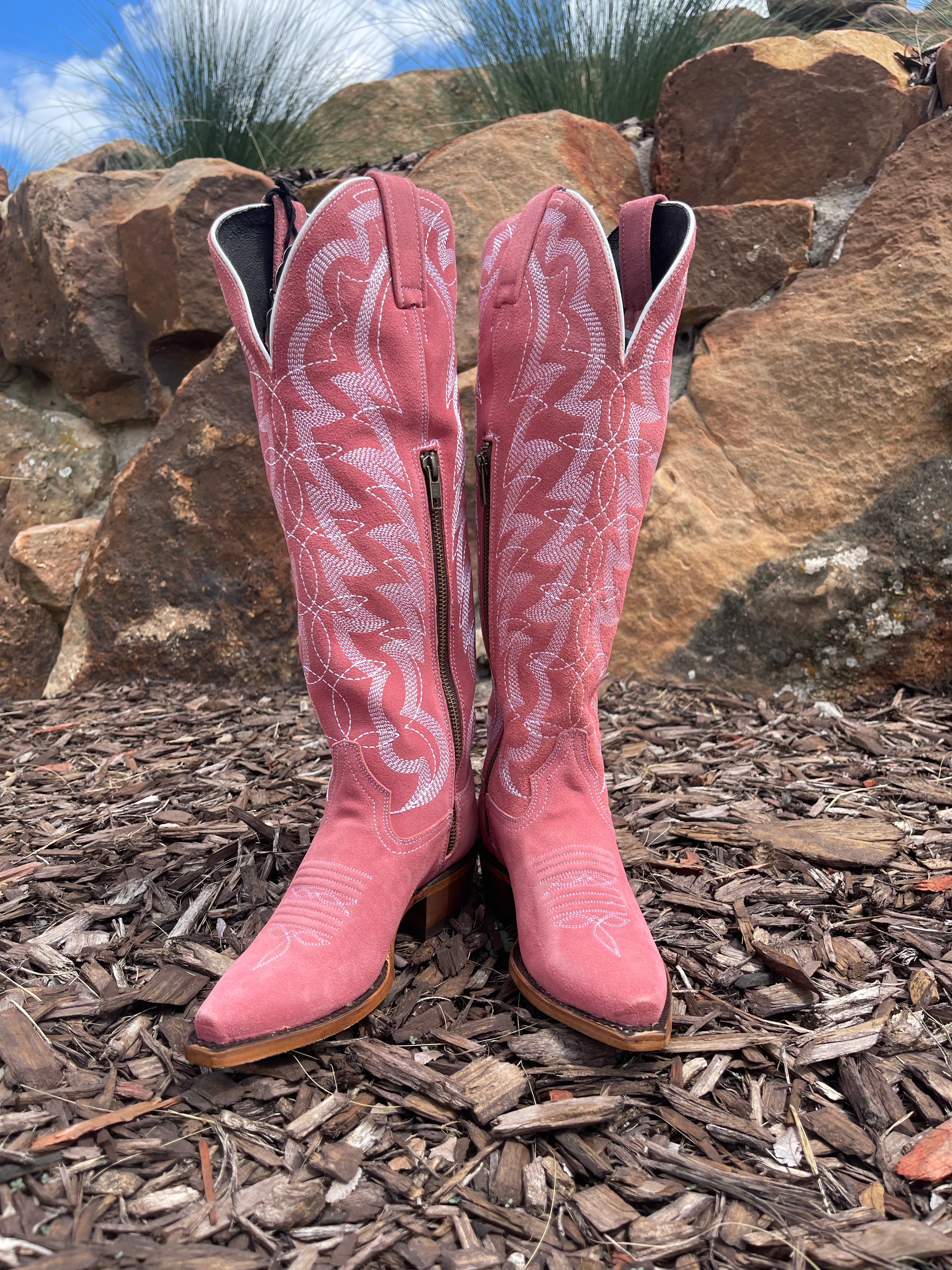 Liberty Black-Serena-Gamuza Rosa-Womens Boots - Jobes Hats