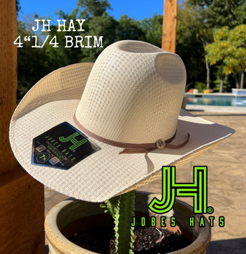 JH Straw Hat “Hay ” 4”1/4 brim - Jobes Hats