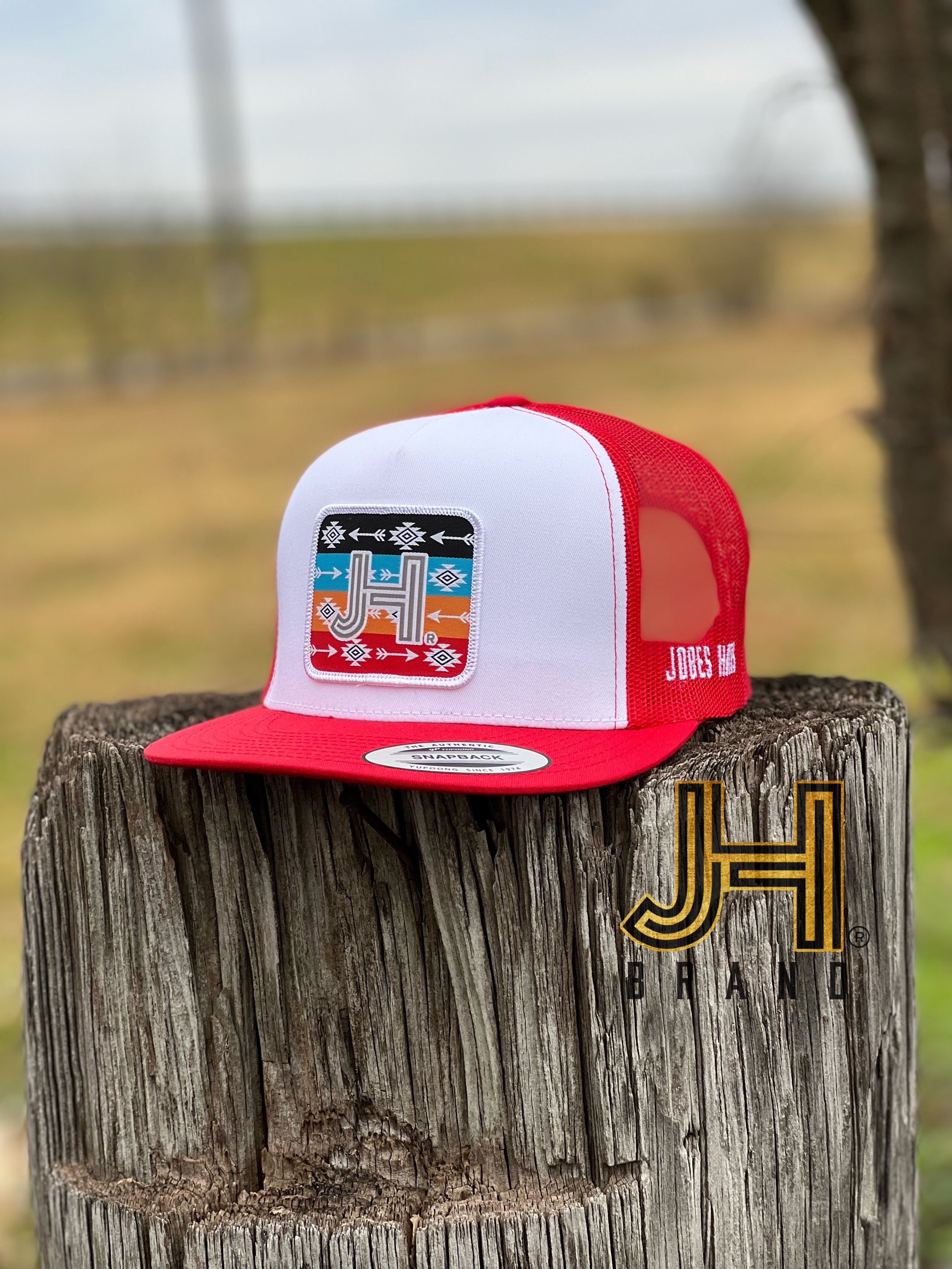 New 2022 Jobes Trucker Cap- White/Red Arrow Patch - Jobes Hats