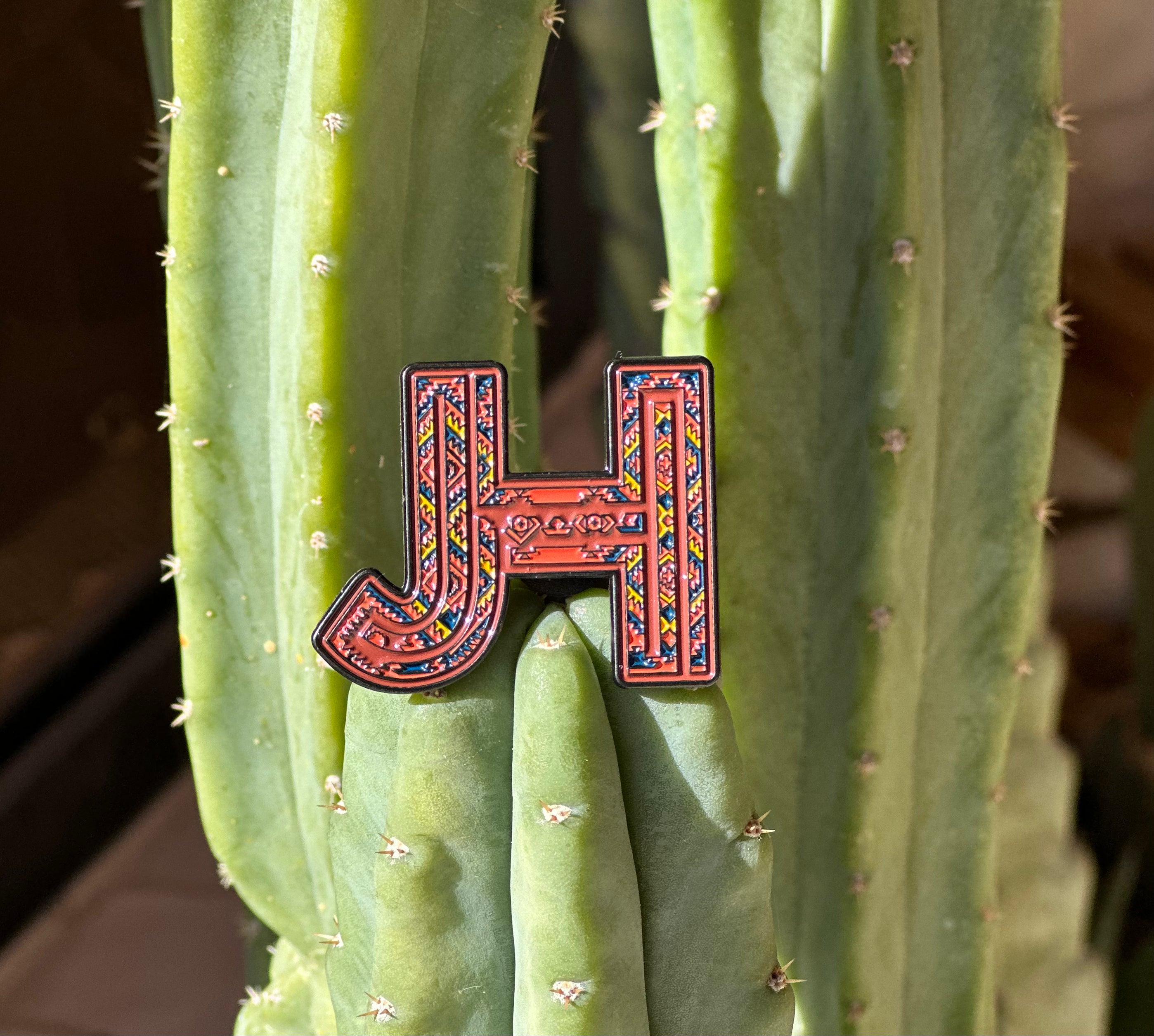 New Jobes Hats pin - JH Metal Pin Red Aztec - Jobes Hats