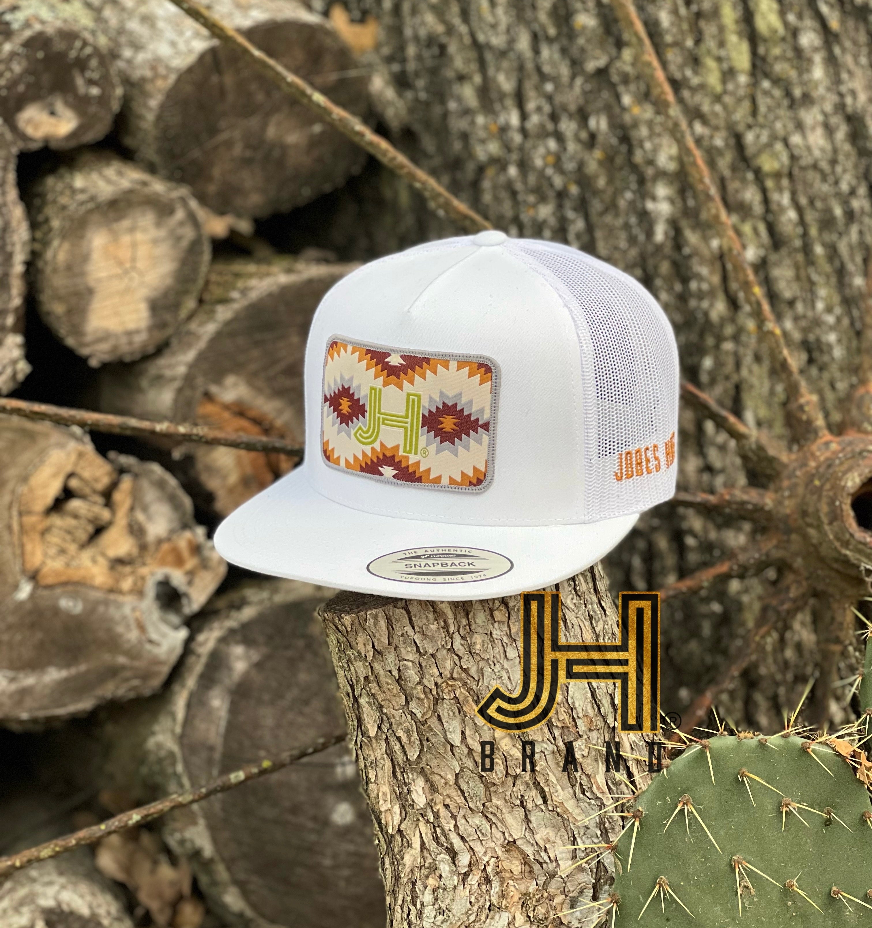 New 2022 Jobes Hats Trucker cap -All White Aztec Owl patch - Jobes Hats