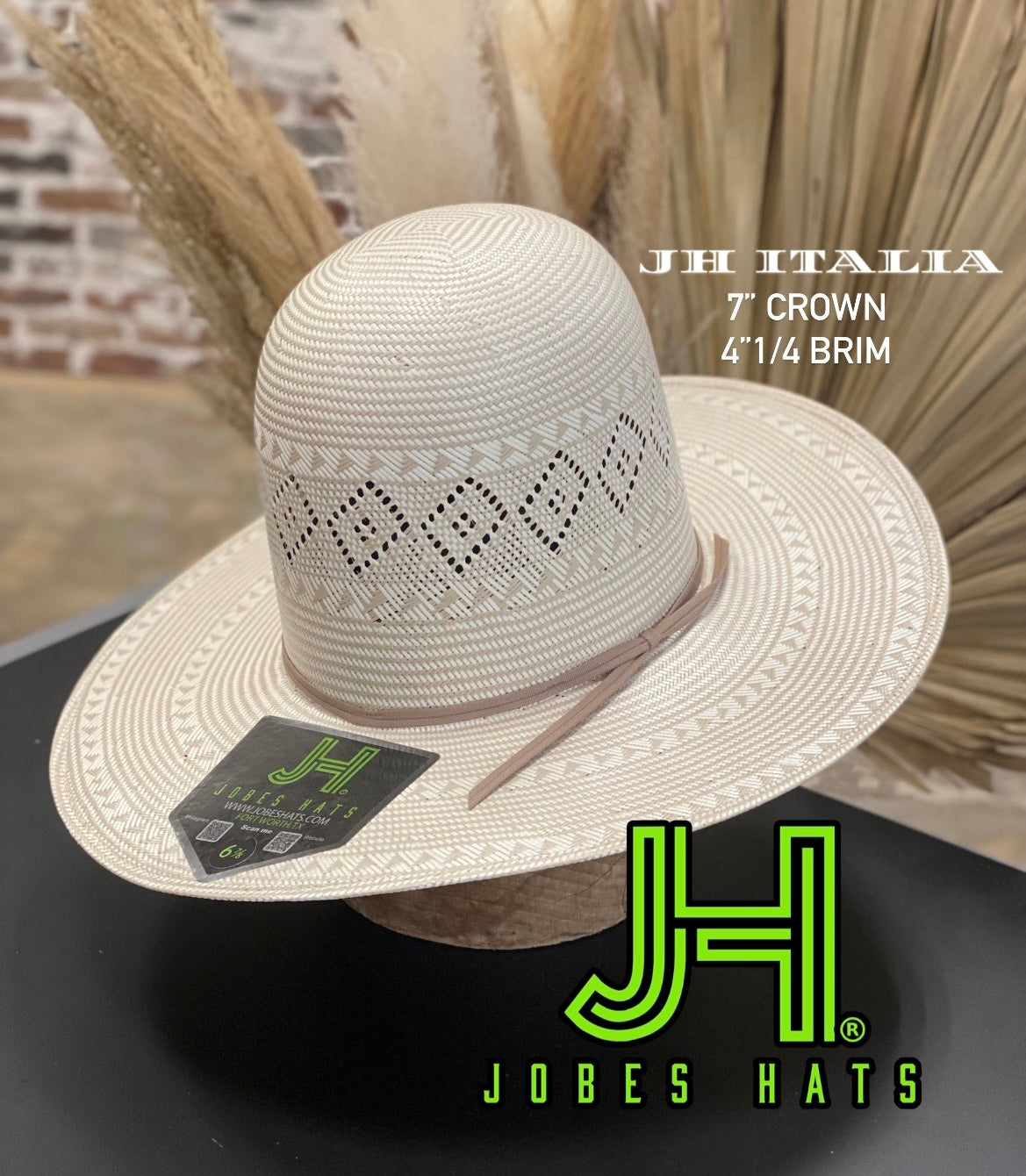 2022 JH Italia Open 7” Tall Crown 4”1/4 brim - Jobes Hats
