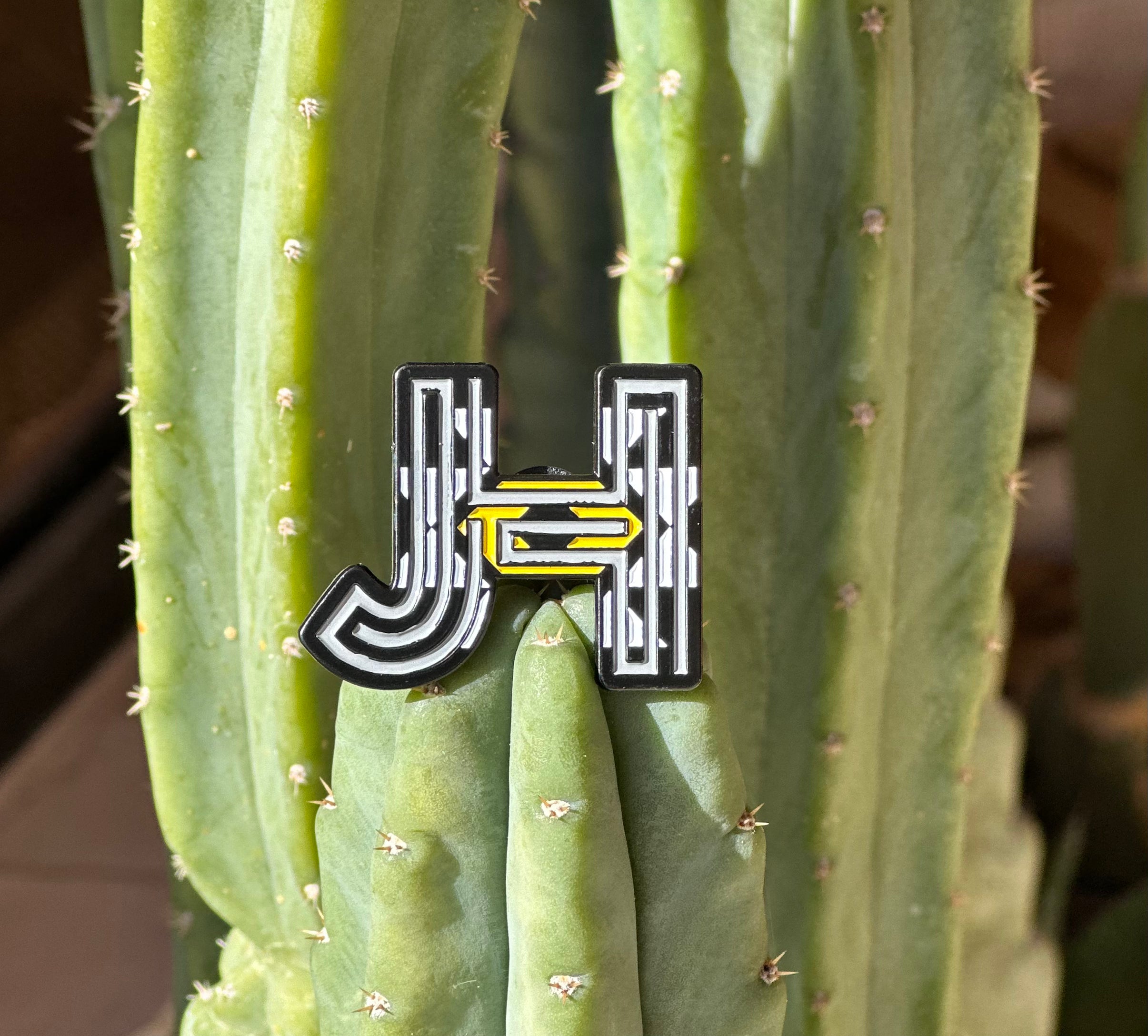 New Jobes Hats pin - JH Metal Pin Black Aztec – Jobes Hats, LLC