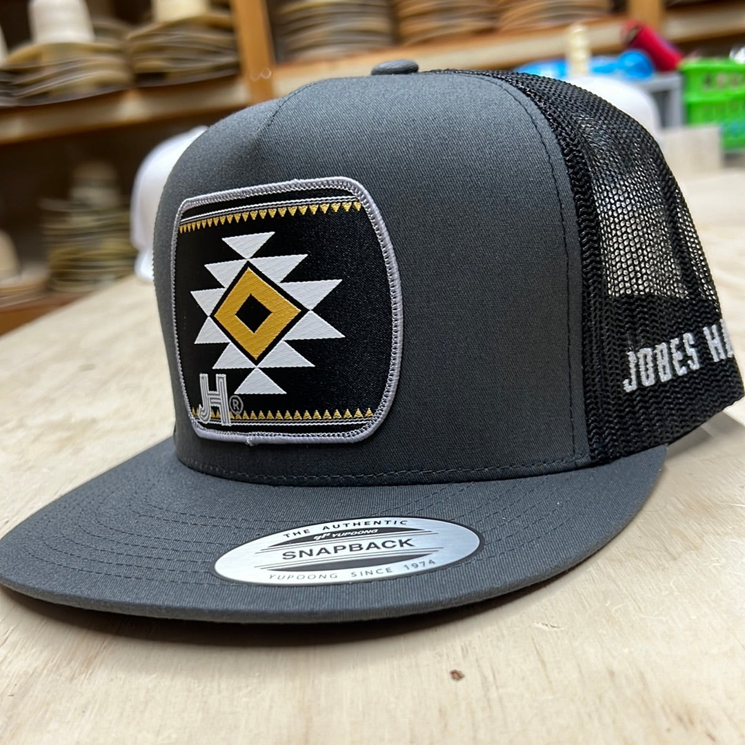New 2022 Jobes Hats Trucker - All Grey Serape patch / Grey border - Jobes Hats