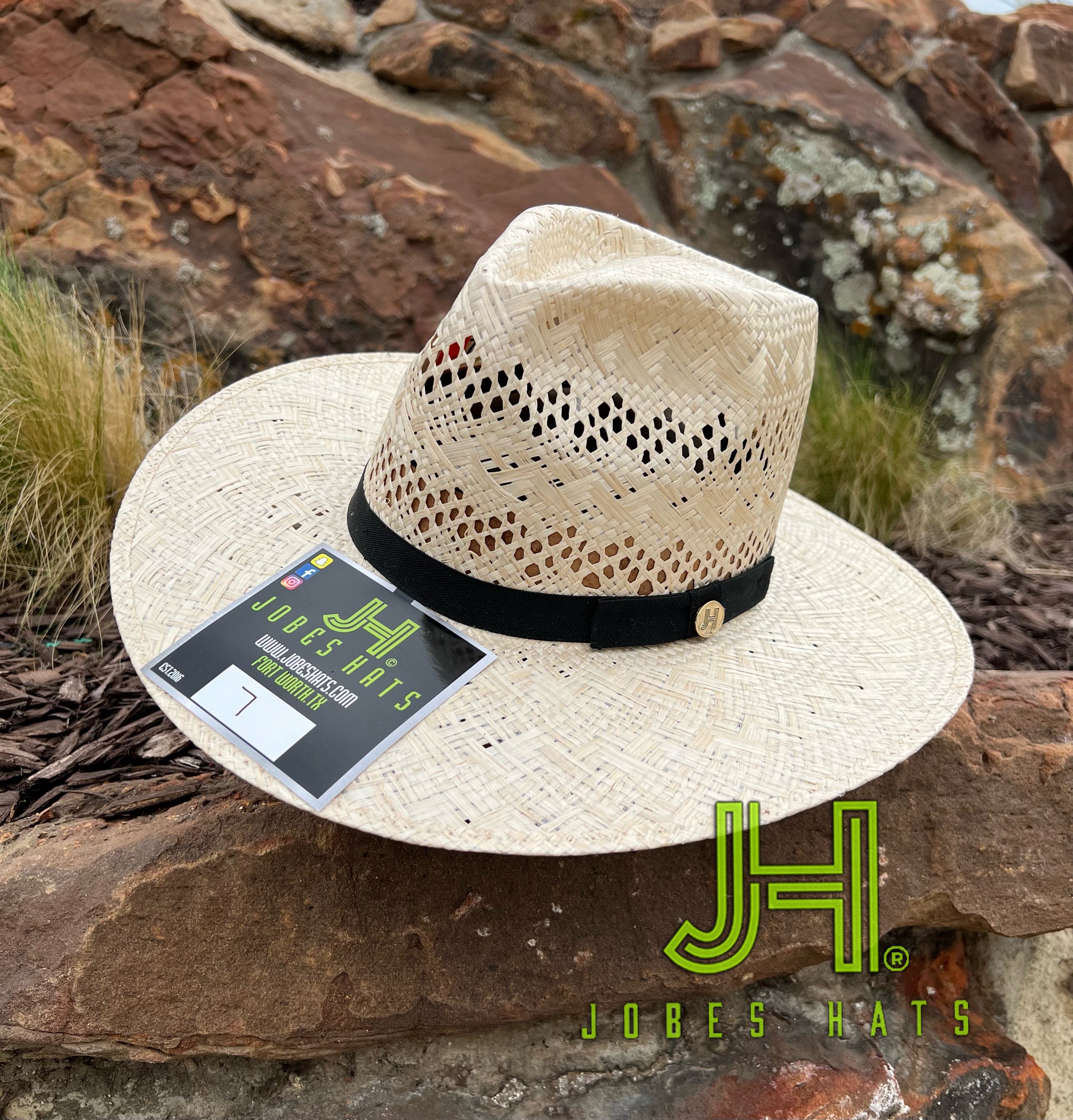 2022 Jobes Hats Straw Hat “Sisal Desert Shorty” 3”1/2 Brim (Comes open and flat) - Jobes Hats