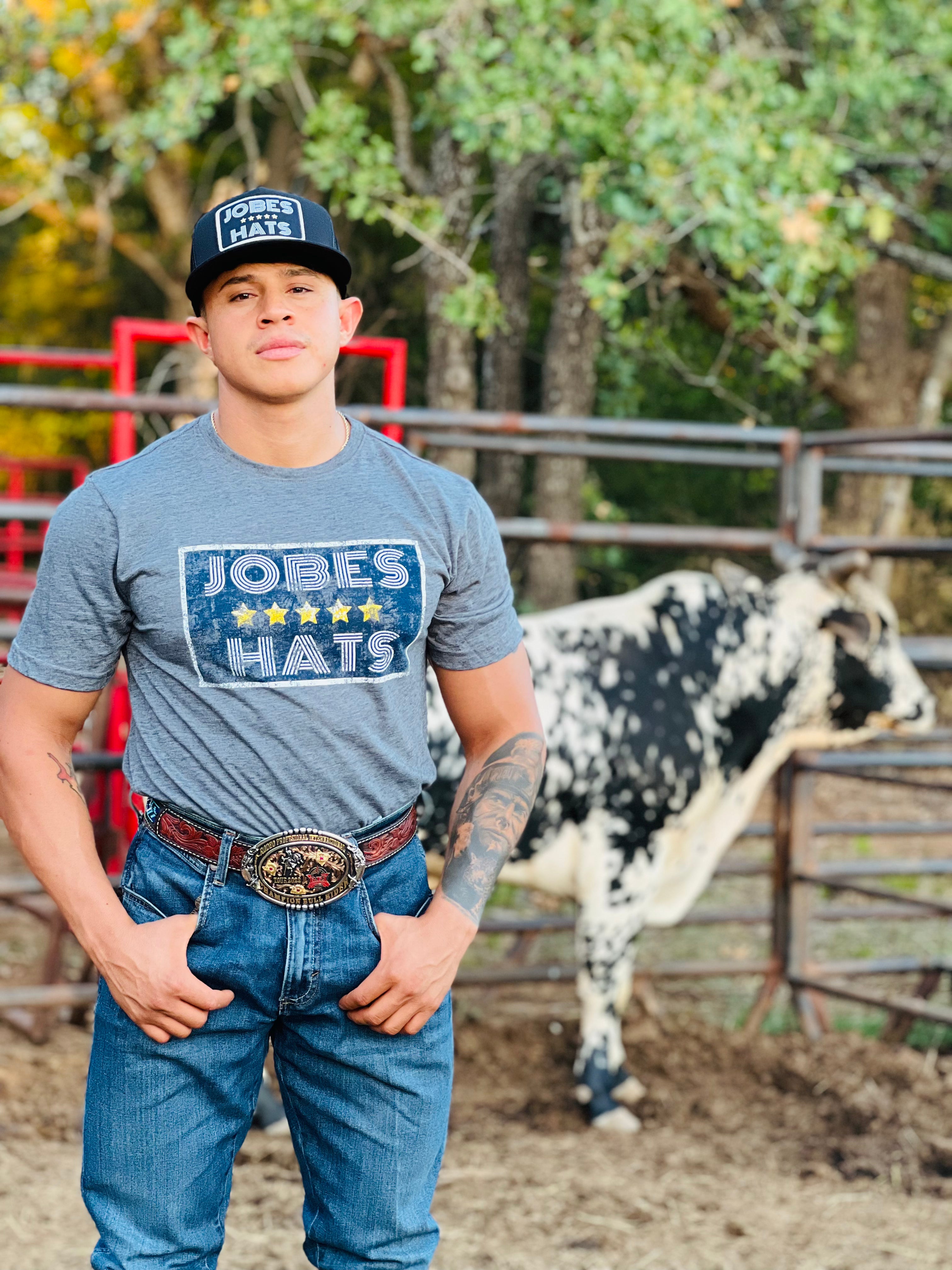 Jobes Gray 5 Star JH Mens T-shirt - Jobes Hats