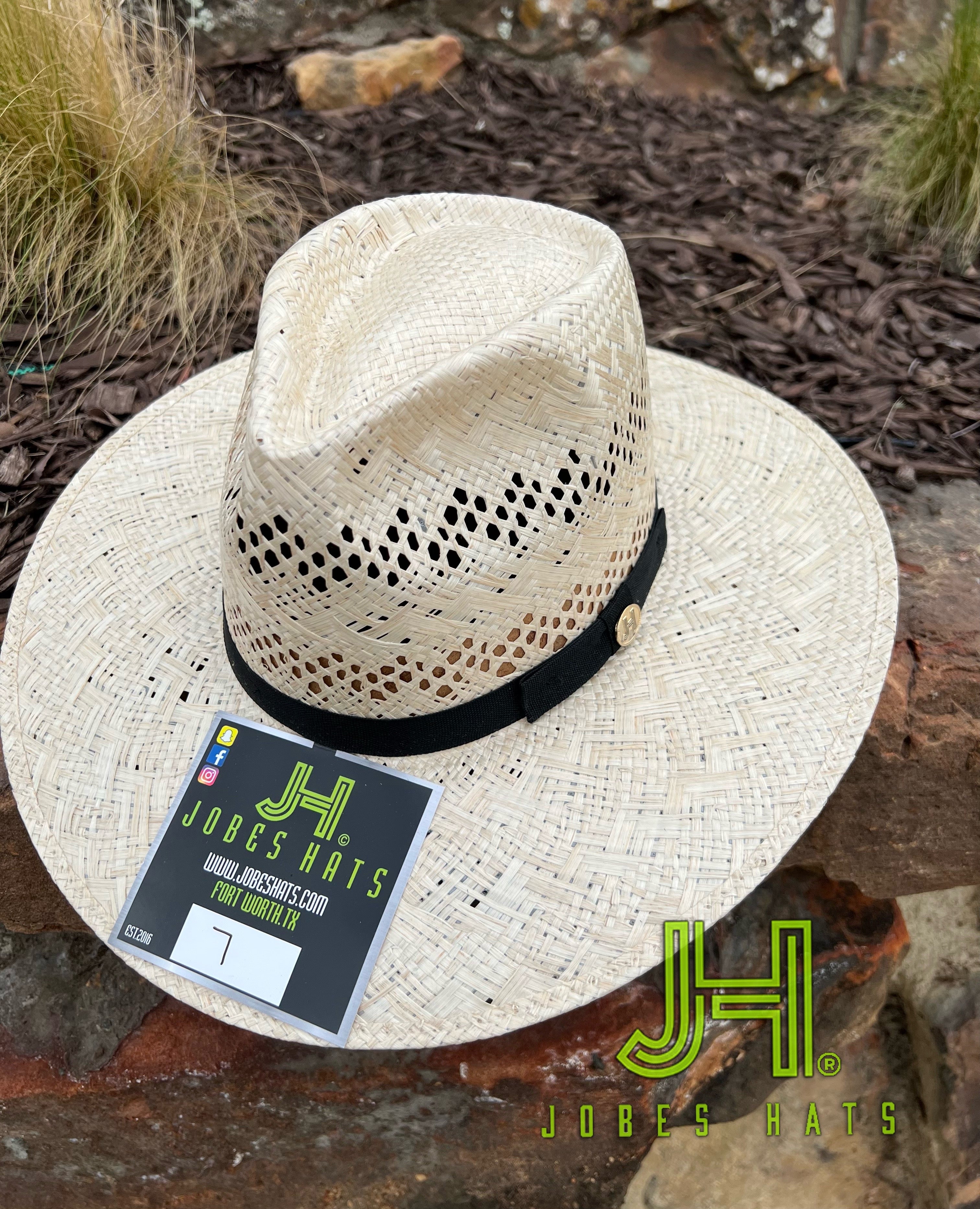 2022 Jobes Hats Straw Hat “Sisal Desert Shorty” 3”1/2 Brim (Comes open and flat) - Jobes Hats